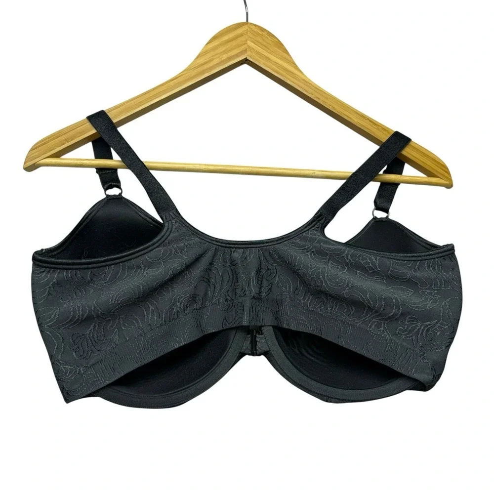 Bali Womens Bra 40D Black Underwire Front Clasp Lightly Lined Adjustable Strap